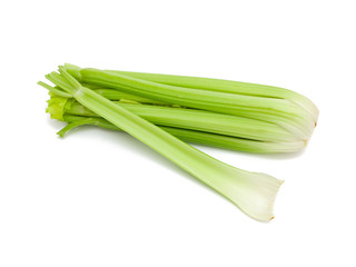 celery stems isolated on white