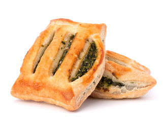 Puff pastry bun isolated on white background.