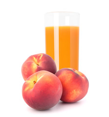 Peach fruit juice in glass