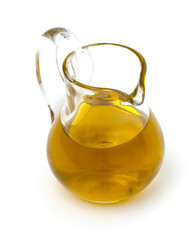 olive oil in a pitcher