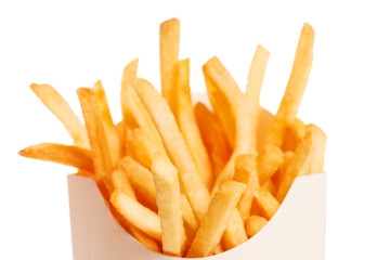 french fries in a paper wrapper