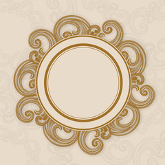 Beautiful decorated circle photo frame.