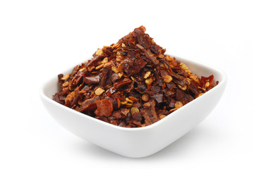 Red Pepper Flakes in a Bowl