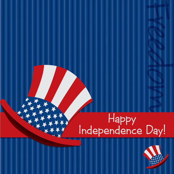 Patriotic Uncle Sam hat Happy 4th of July card