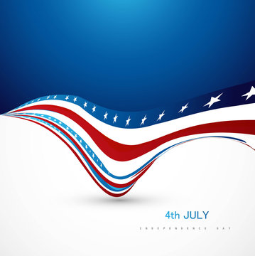 4th july independence day wave vector background