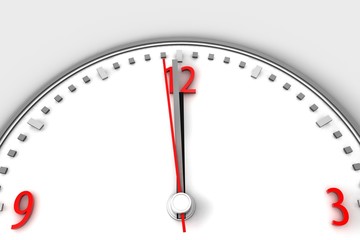 uhr darstellung 3d grafik kurz vor 12