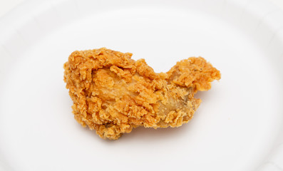 Fried Chicken Wing on White Plate