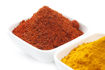 Chili and Turmeric Powder in a Bowl
