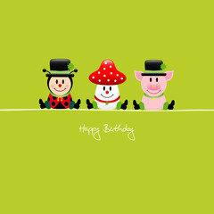 Ladybeetle, Fly Agaric & Pig 