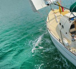 Fototapeta premium Yacht in the open sea