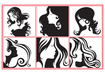 women profiles illustrations