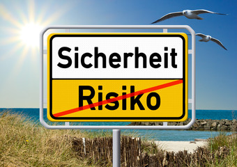 Ortsschild - Sicherheit - Risiko