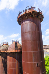 towers of old iron works monuments