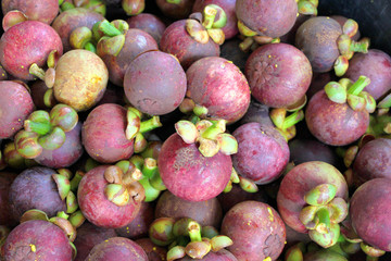 mangosteen on sales in the market of Thailand
