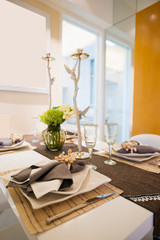 tableware on dining table