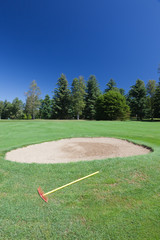 Bunker in a golf course.