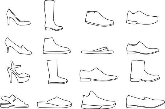 shoes, line drawing