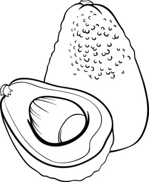 recommend clip art: avocado fruit for coloring book