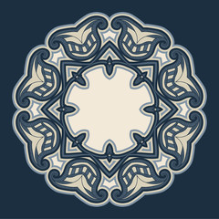 Greeting card with circular floral pattern