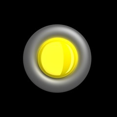 3D glossy button lighting in darkness