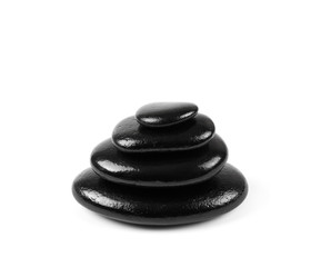 Black stones over white background