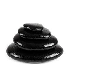 Black stones over white background