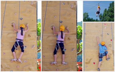escalade sur mur pour enfants