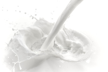 pouring milk splash - top view