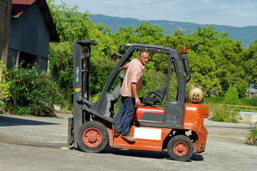 déchargement de palettes