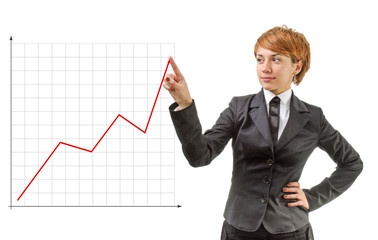 Businesswoman with a graph