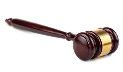 Brown wooden auction or judges gavel
