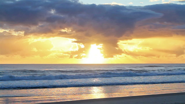 beautiful sunrise on the ocean coast