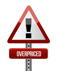 overpriced warning sign illustration design