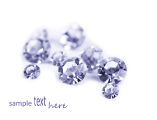 Beautiful shining crystals (diamonds), isolated on white