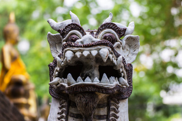 Singha Statue in Wat Lok mo lee