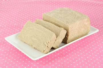 Tasty halva  on table close-up