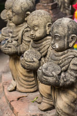 Fototapeta na wymiar Doll clay monk used in Thailand