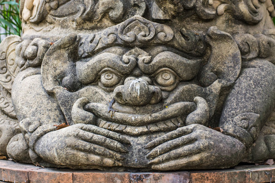 Image of Rahu statue at the temple in Thailand
