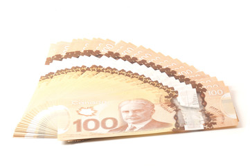 100 dollars Canadian bank notes