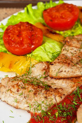 Tasty fish pike perch fillet