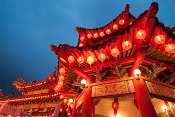 thean hou tempel in Kuala Lumpur Maleisië tijdens Chinees Nieuwjaar
