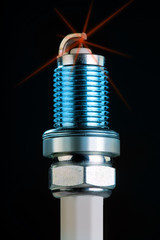 Spark plug with spark.