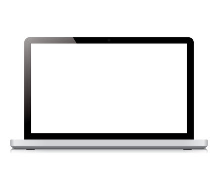 laptop display screen isolated on white background