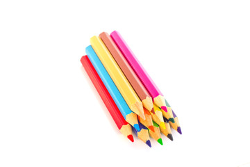 color pencils isolated on a white background