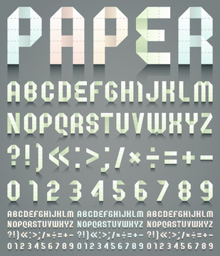 Alphabet folded of perforated paper