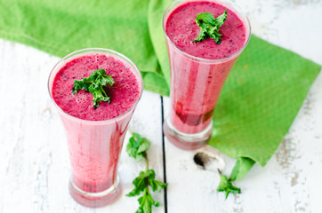 Berry milk cocktail
