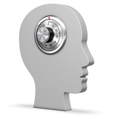 Kopf mit Codeschloss