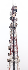 Telephone broadcast radio pole isolated
