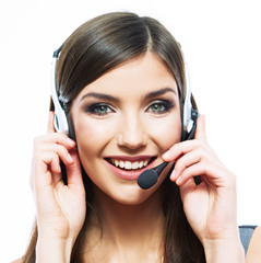 Fototapeta premium Portrait of woman customer service worker