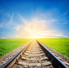 Railway in field